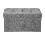 TecTake - Opvouwbare opbergkist zitkist 76 x 38 x 38 cm lichtgrijs - 402238