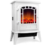 Monzana Elektrische open haard met verwarming en openhaardeffect 2000W wit