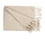 Riviera Maison | Plaid Finley katoen beige 170x130 cm plaids | NADUVI