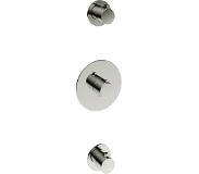 Hotbath Cobber afbouwdeel inbouwthermostaat met 2 stopkranen glans nikkel CB007EXTNI
