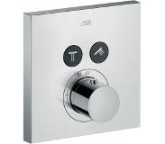Axor ShowerSelect Square afdekset thermostaat met stopkraan voor 2 functies, chroom