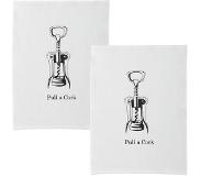 Ddddd Combiset 2 Theedoeken Pull a Cork Wit