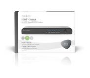 Nedis HDMI-Switch | 5-Poorts poort(en) | 5x HDMI Input | 1x HDMI Output | 4K@60Hz | 18 Gbps | Afstandbestuurbaar | Metaal | Antraciet