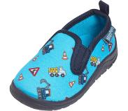 Playshoes pantoffels blauw bouwwagens