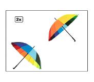 Thema party 2x Paraplu Regenboog - regen wind paraplu droog rainbow