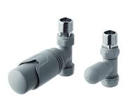 Eastbrook Valve radiator aansluitset recht met thermostaat grijs mat