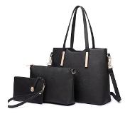 MISS LULU Grote Schoudertas - Set (LT6648 BK)