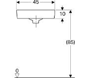 Geberit Renova compact hoekfontein 45 cm 1 kraangat, met overloop,, wit