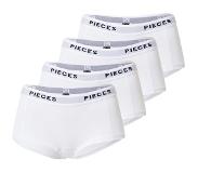 Pieces short PCLOGO (set van 4) wit Dames