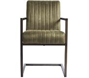 OldInn | Eetkamerstoel Miami kunstleer groen 50x88x58 cm eetkamerstoelen | NADUVI