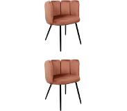 Polewolf | Set van 2 eetkamerstoelen Jupiter fluweel koperkleurig 60x75x53 cm eetkamerstoelen | NADUVI