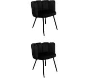 Polewolf | Set van 2 eetkamerstoelen Jupiter fluweel zwart 60x75x53 cm eetkamerstoelen | NADUVI