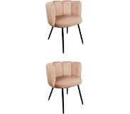Polewolf | Set van 2 eetkamerstoelen Jupiter velvet fluweel beige 60x75x53 cm eetkamerstoelen | NADUVI
