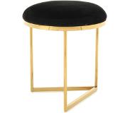 Underbar Kruk Wynona velvet | Underbar fluweel zwart 40x49x40 cm krukjes | NADUVI