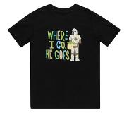 Mister tee The Mandalorian Kinder Tshirt -Kids 146- Mandalorian Where I Go Zwart