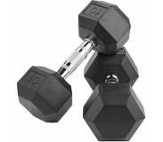 Lifemaxx Rubberen hexagon dumbbellset (2 stuks/set)