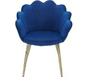 Nancy's Loveland Eetkamerstoel - Keukenstoel - Kuipstoel - Tulp - Gewatteerd - Fluweel - Blauw/Rood - Goud