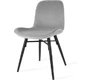 Nolon | Eetkamerstoel Nova fluweel grijs 51x82x40 cm eetkamerstoelen | NADUVI