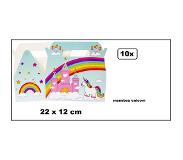 Thema party 10x Menubox Unicorn 22cm x12cm karton - Verjaardag feestje themaparty festival uitdeel menu box snoep kado chocola