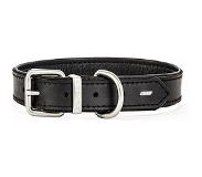 Ezydog Oxford Premium Leren Hondenhalsband - Halsband voor Honden - 55/65cm - Zwart