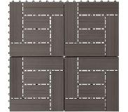 vidaXL Terrastegels 30x30 cm 1 m² HKC donkerbruin 11 st