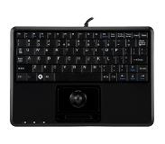 Perixx Periboard-509 H Plus USB toetsenbord Zwart Geïntegreerde trackball, Muisknoppen