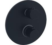 Paffoni Light douche thermostaatkraan met temperatuurbegrenzing en omstel zwart mat LIQ018NO