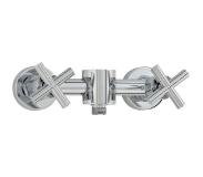 Nemo Spring Diona douchemengkraan tweegreeps met kruisgrepen wandmontage zonder handdouchegarnituur chroom asafstand 150mm 624101C