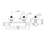 Regn thermostatische douchemengkraan, geborsteld koper