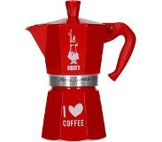 Bialetti Moka Express I Love Coffee - Percolator - Rood - 6 kops - 300ml