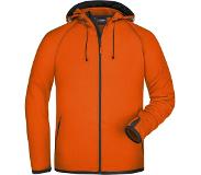James & nicholson Oranje heren fleece jasje met capuchon L