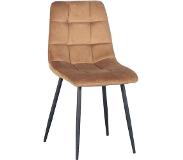 Polewolf | Eetkamerstoel Carre velvet velours bruin 46x88x55 cm eetkamerstoelen | NADUVI