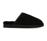 Manfield Zwarte suède pantoffels | Maat 41