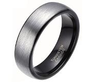 Mendes Wolfraam ring geborsteld zilver met Zwart 6mm-21.5mm