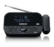 Lenco CR-615BK - DAB+ en FM Radio met tijd projectie - Dubbel alarm en Snooze functie - Zwart