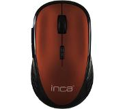 Inca IWM-395TK 1600 Dpi Wireless Mouse/Muis. Red/Rood. 800/1200/1600DPI. Laag Verbruik. Slaap mode zonder fysiek aan/uit knop.
