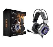 White Lion Silver PC Gaming Headset - 50mm Drivers - LED