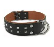 Brekz Softleren Halsband Quasar Zwart 65cm x 40mm