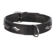 Trixie halsband voor hond active leer met golfjes zwart 42-48x2,5 cm