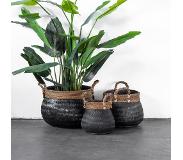 Giga Meubel Basket Bamboo Zwart Ø58cm