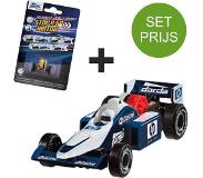 Darda Racebaan Auto Formule 1 Blauw +Extra Stop En Go Motor
