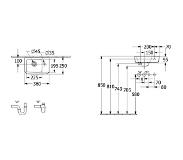 Villeroy & Boch O.Novo Fontein Zonder Overloop Bak Links Met Kraangat Rechts 36x25x14,5 cm Wit