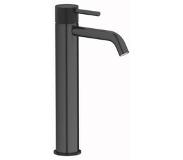 Plieger Roma wastafelkraan verhoogd met waste 27.2cm gebosteld zwart chroom ID202R BRUSHED BLACK CHROME