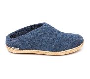 Glerups Slipper met leren zool-Blauw-47