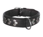 Trixie halsband voor hond active leer met applicaties zwart 65-75x4 cm