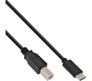 InLine USB-C naar USB-B kabel - USB2.0 - tot 3A / zwart - 2 meter