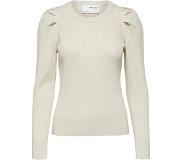 Selected femme Top Slfmisla Ls Knit O-neck M Beige