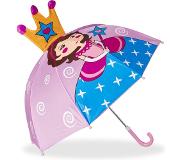 Relaxdays kinderparaplu diermotief - 3d paraplu - meisje - jongen - kinder paraplu Prinses