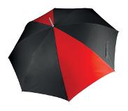 Kimood Unisex Auto Opening Golf Paraplu (Pakket van 2) (Zwart / Rood)