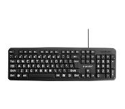 Gembird bedraad USB toetsenbord met grote letters - QWERTY (US) / zwart - 1,5 meter